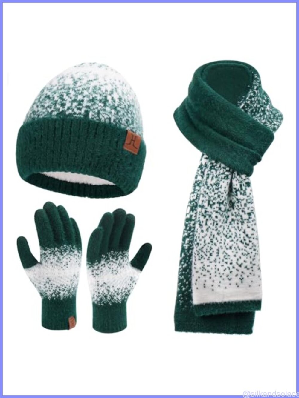 FZ FANTASTIC ZONE Women's Winter Beanie Scarf Touchscreen Gloves Set